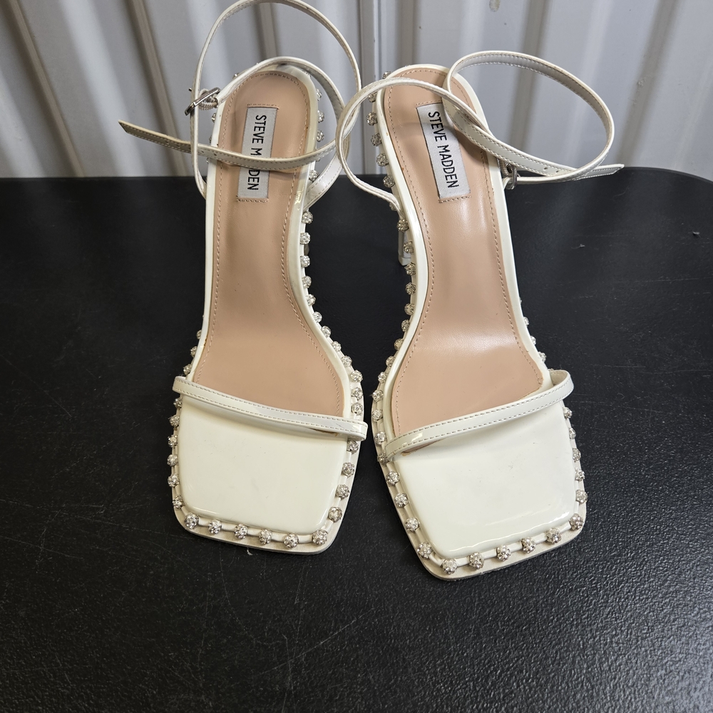 Steve Madden Cream Embellished Women's Heels
